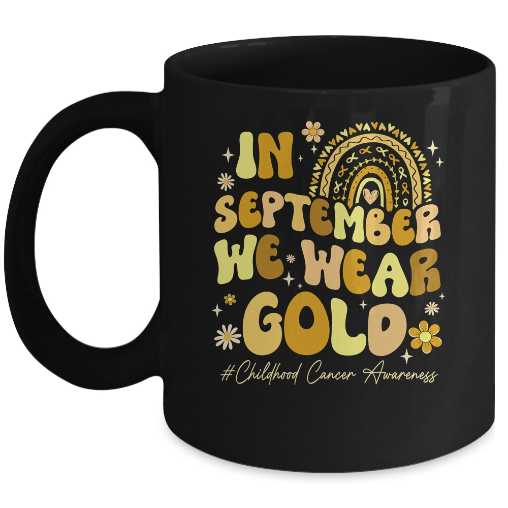 In September We Wear Gold Childhood Cancer Awareness Pediatric Mug | siriusteestore