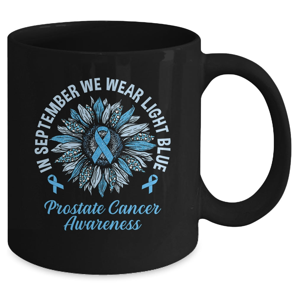 In September We Wear Light Blue Sunflower Prostate Cancer Mug | siriusteestore