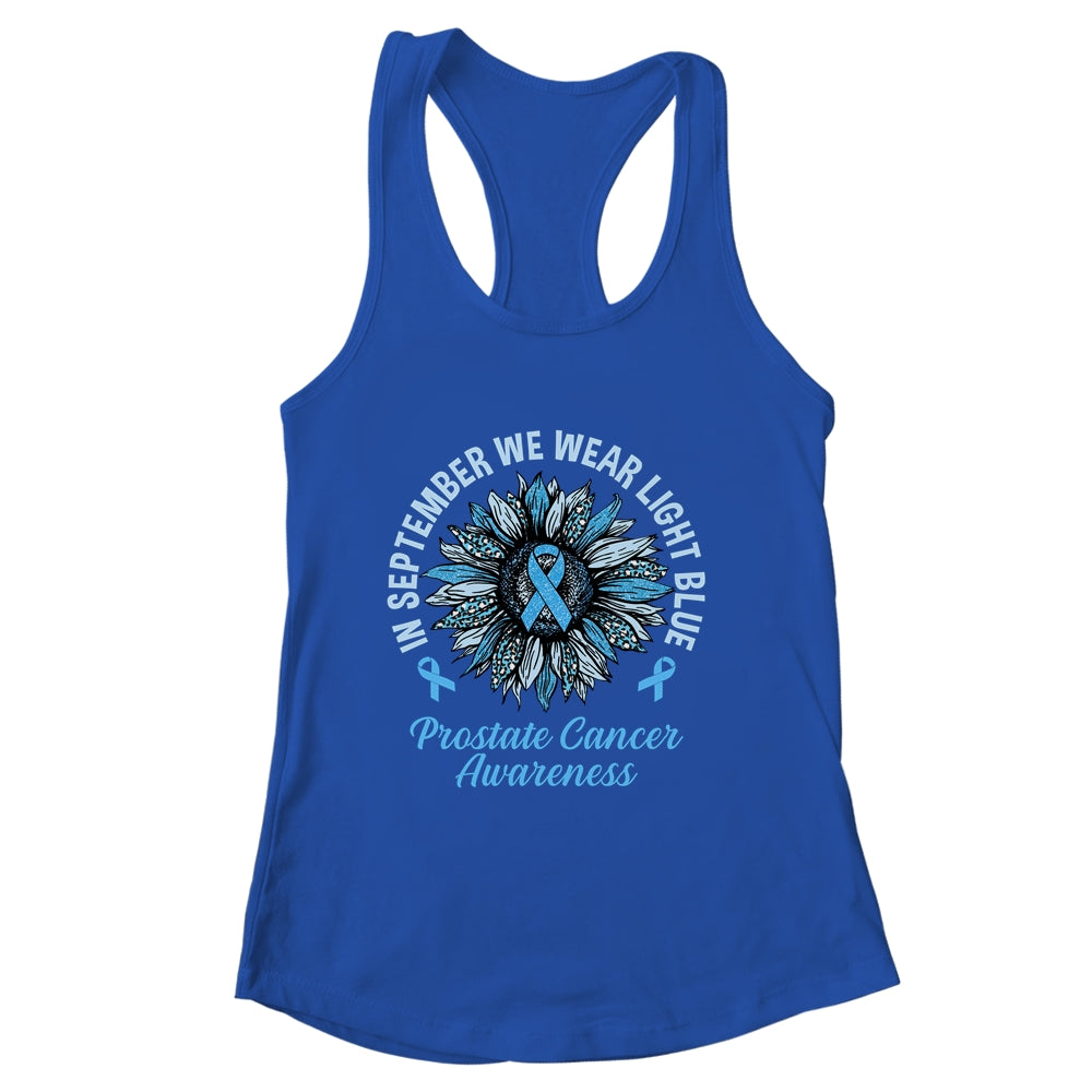 In September We Wear Light Blue Sunflower Prostate Cancer Shirt & Tank Top | siriusteestore