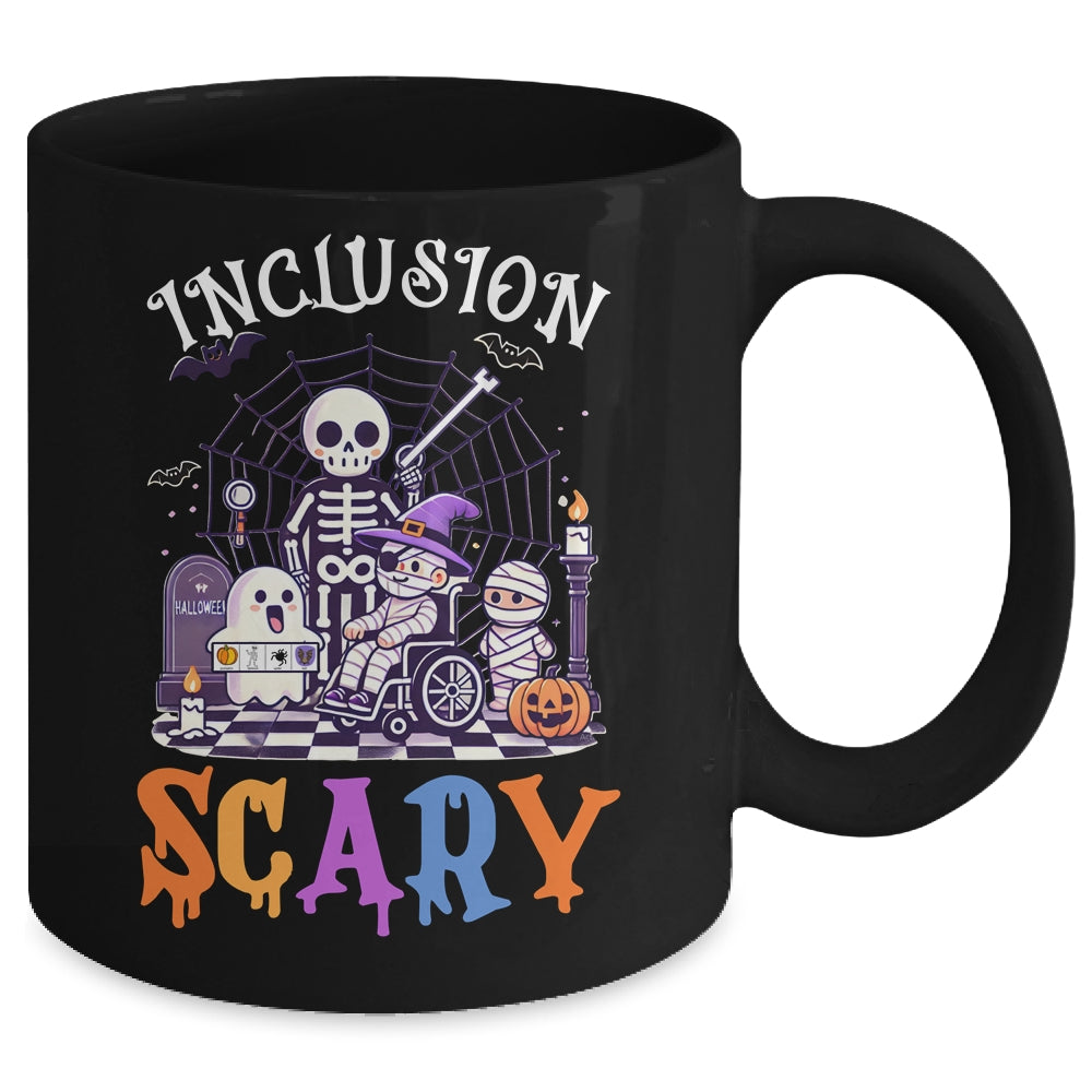 Inclusion Isn't Scary SLP Halloween Sped Teacher Skeleton Mug | siriusteestore