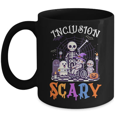 Inclusion Isn't Scary SLP Halloween Sped Teacher Skeleton Mug | siriusteestore