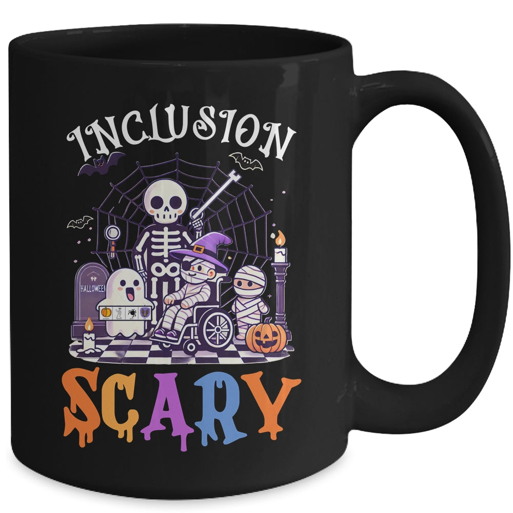 Inclusion Isn't Scary SLP Halloween Sped Teacher Skeleton Mug | siriusteestore