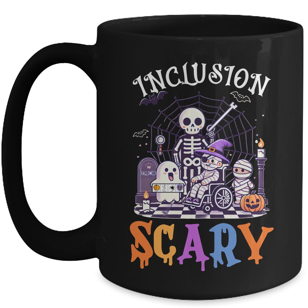Inclusion Isn't Scary SLP Halloween Sped Teacher Skeleton Mug | siriusteestore