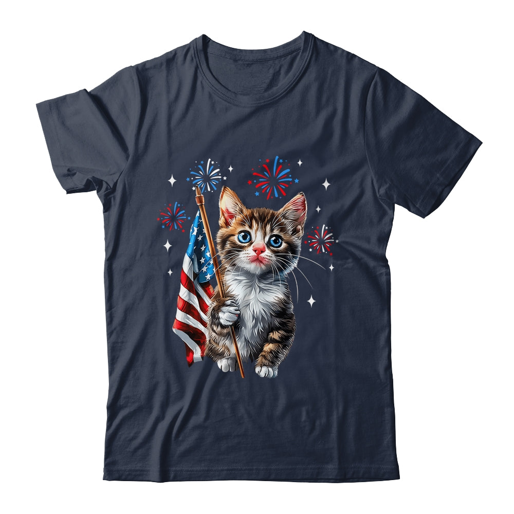 Independence Day Cat 4th Of July Patriotic USA Flag Graphic Shirt & Tank Top | siriusteestore