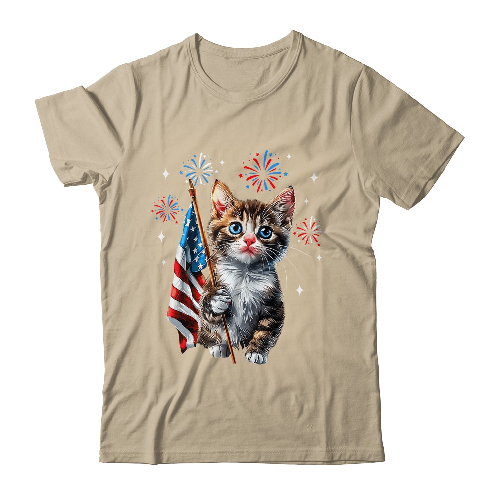 Independence Day Cat 4th Of July Patriotic USA Flag Graphic Shirt & Tank Top | siriusteestore