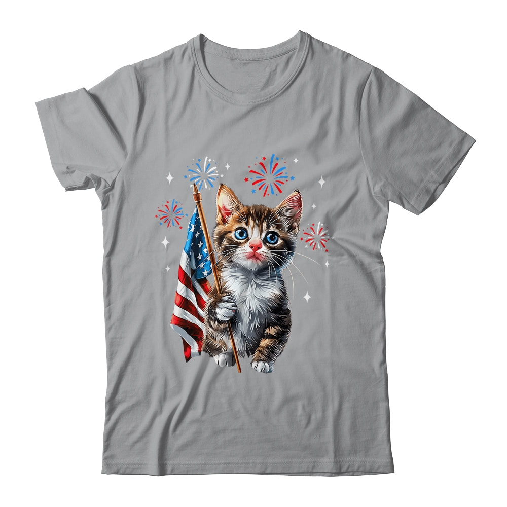 Independence Day Cat 4th Of July Patriotic USA Flag Graphic Shirt & Tank Top | siriusteestore