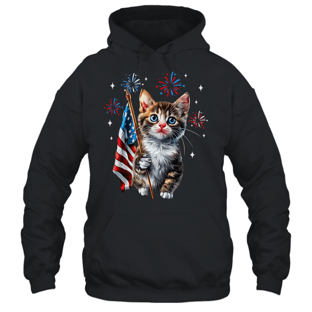 Independence Day Cat 4th Of July Patriotic USA Flag Graphic Shirt & Tank Top | siriusteestore