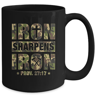 Iron Sharpens Iron Christian Men Camo Scripture Gym Workout Mug | siriusteestore