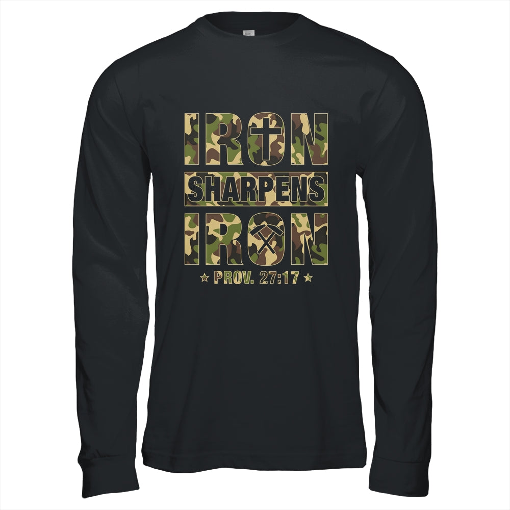 Iron Sharpens Iron Christian Men Camo Scripture Gym Workout Shirt & Hoodie | siriusteestore