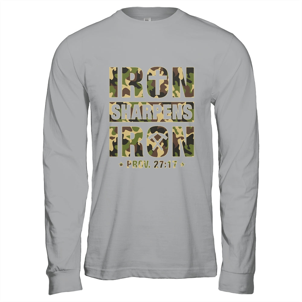 Iron Sharpens Iron Christian Men Camo Scripture Gym Workout Shirt & Hoodie | siriusteestore