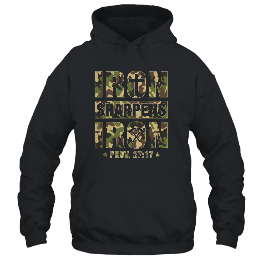 Iron Sharpens Iron Christian Men Camo Scripture Gym Workout Shirt & Hoodie | siriusteestore