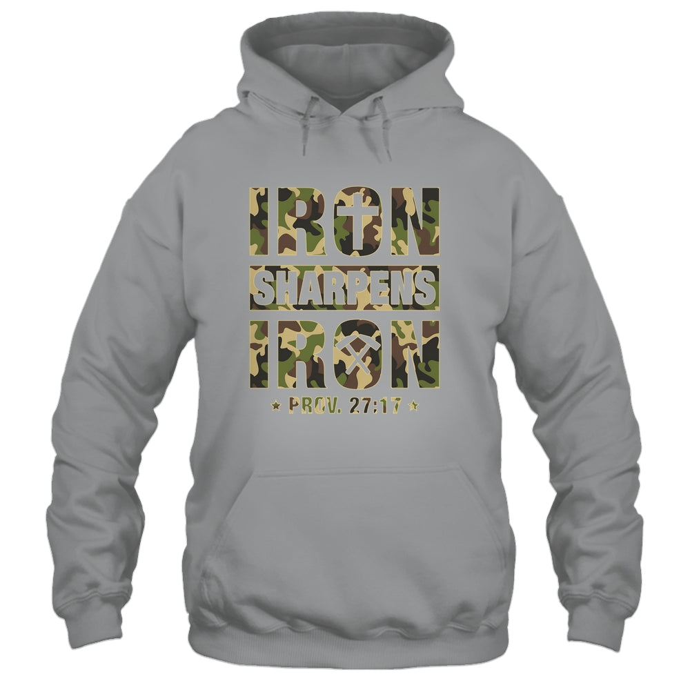 Iron Sharpens Iron Christian Men Camo Scripture Gym Workout Shirt & Hoodie | siriusteestore
