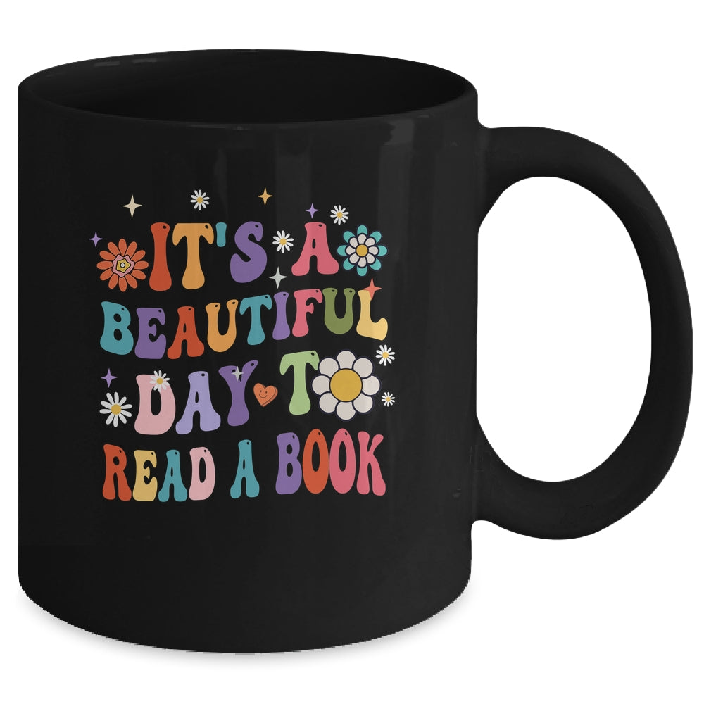 It's Beautiful Day To Read A Book Retro Teacher Students Mug | siriusteestore