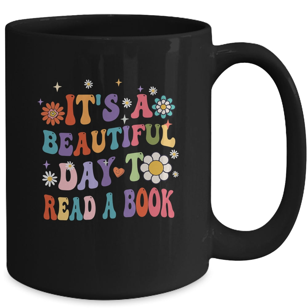 It's Beautiful Day To Read A Book Retro Teacher Students Mug | siriusteestore