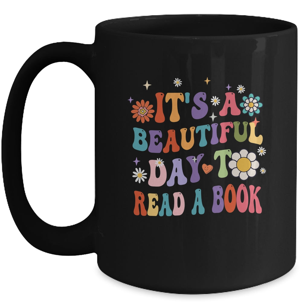 It's Beautiful Day To Read A Book Retro Teacher Students Mug | siriusteestore