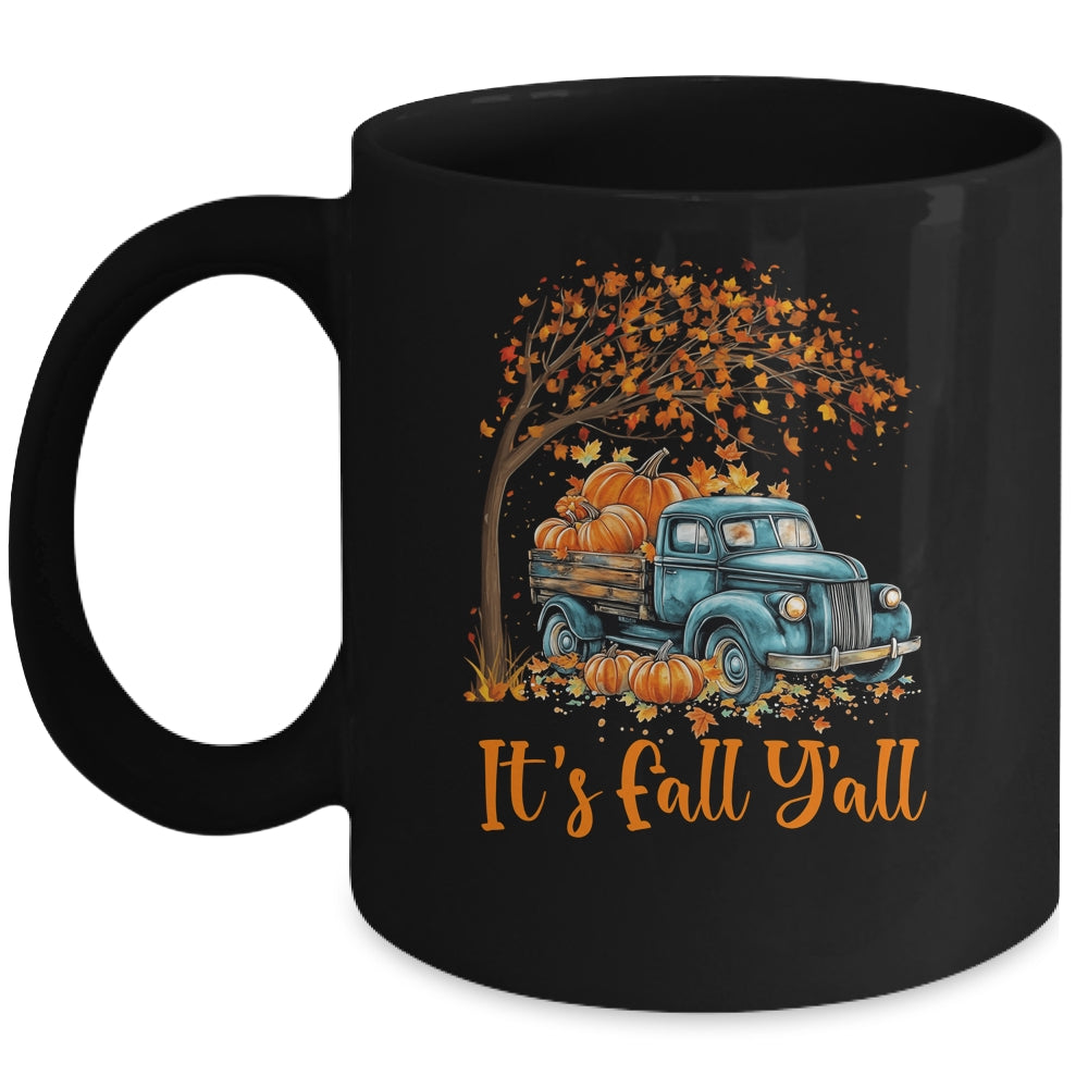 It's Fall Y'all Pumpkin Truck Autumn Tree Fall Thanksgiving Mug | siriusteestore