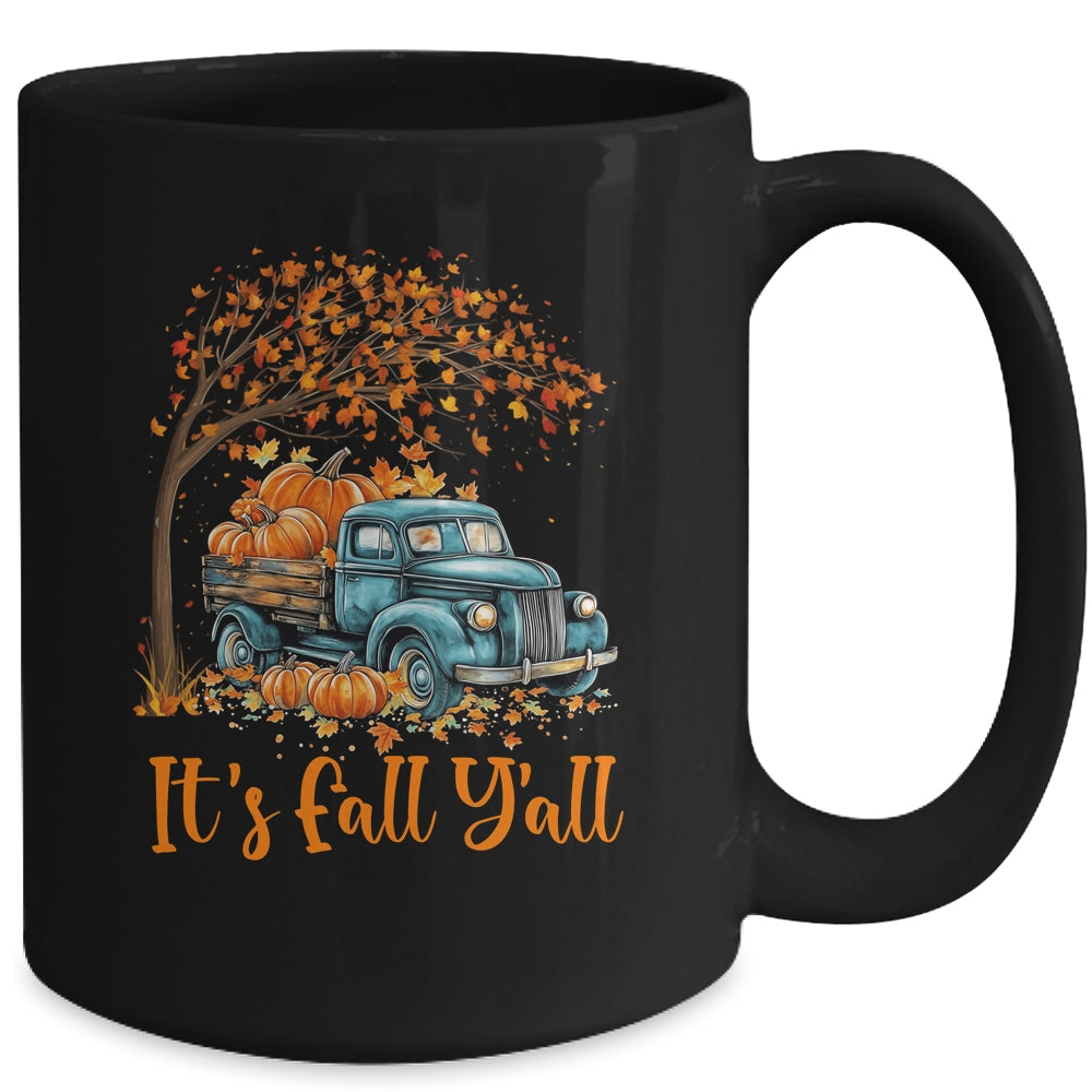 It's Fall Y'all Pumpkin Truck Autumn Tree Fall Thanksgiving Mug | siriusteestore