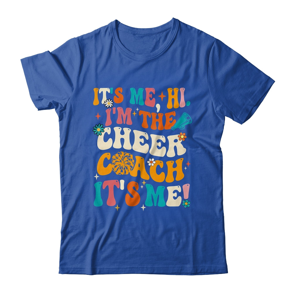 It's Me Hi I'm The Cheer Coach It's Me Retro Groovy Shirt & Tank Top | siriusteestore