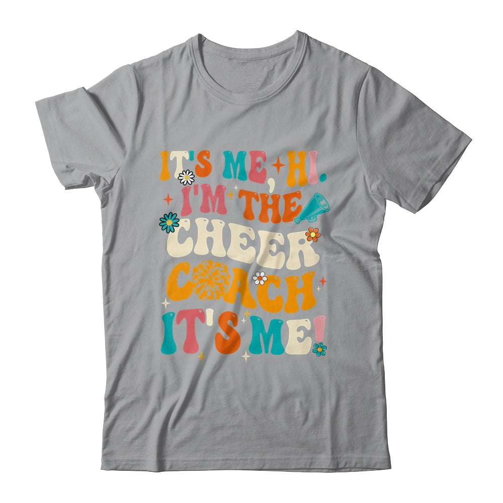 It's Me Hi I'm The Cheer Coach It's Me Retro Groovy Shirt & Tank Top | siriusteestore