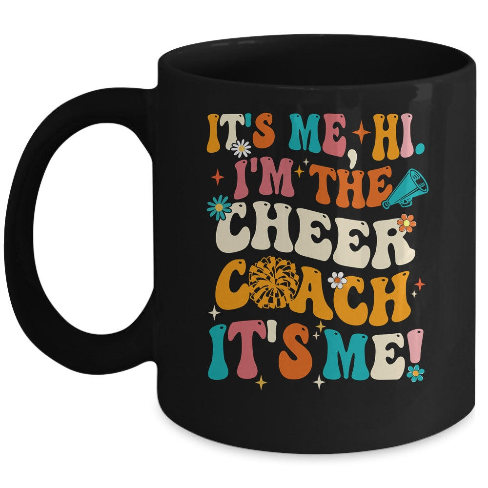 It's Me Hi I'm The Cheer Coach It's Me Retro Groovy Mug | siriusteestore