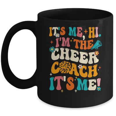 It's Me Hi I'm The Cheer Coach It's Me Retro Groovy Mug | siriusteestore
