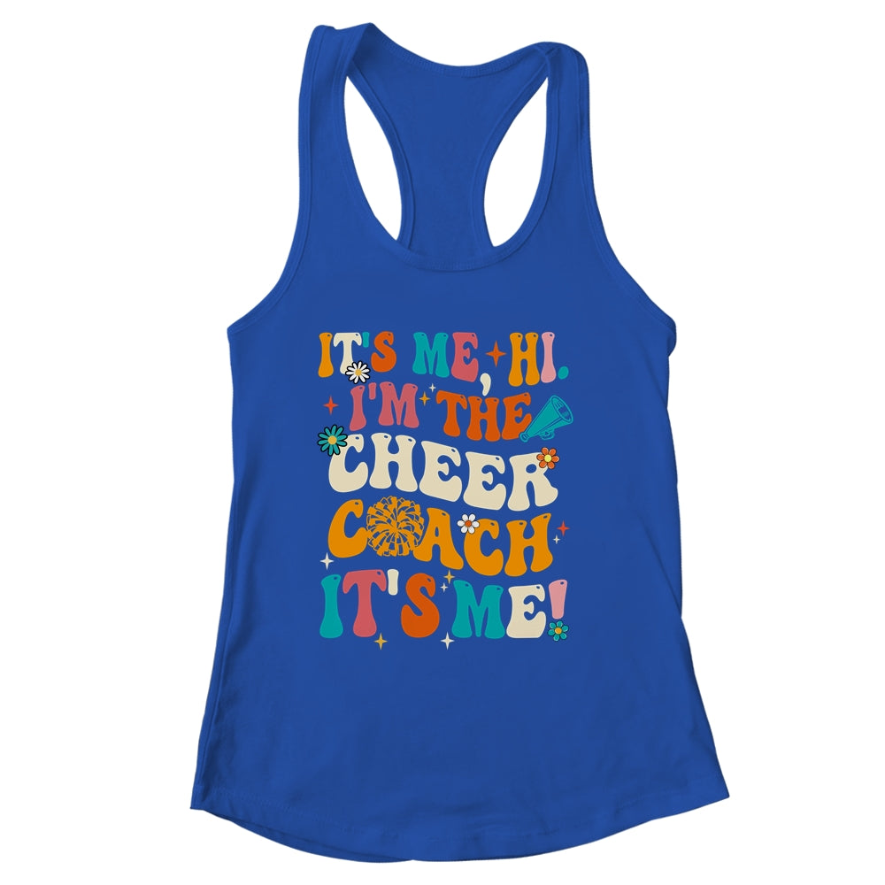It's Me Hi I'm The Cheer Coach It's Me Retro Groovy Shirt & Tank Top | siriusteestore
