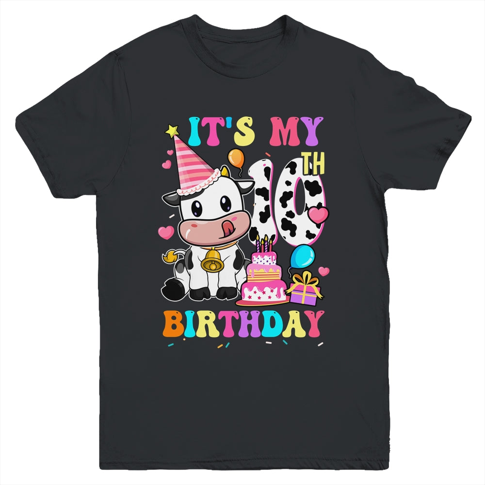 It's My 10th Birthday Dairy Cow Girls Funny 10 Year Old Youth Shirt | siriusteestore