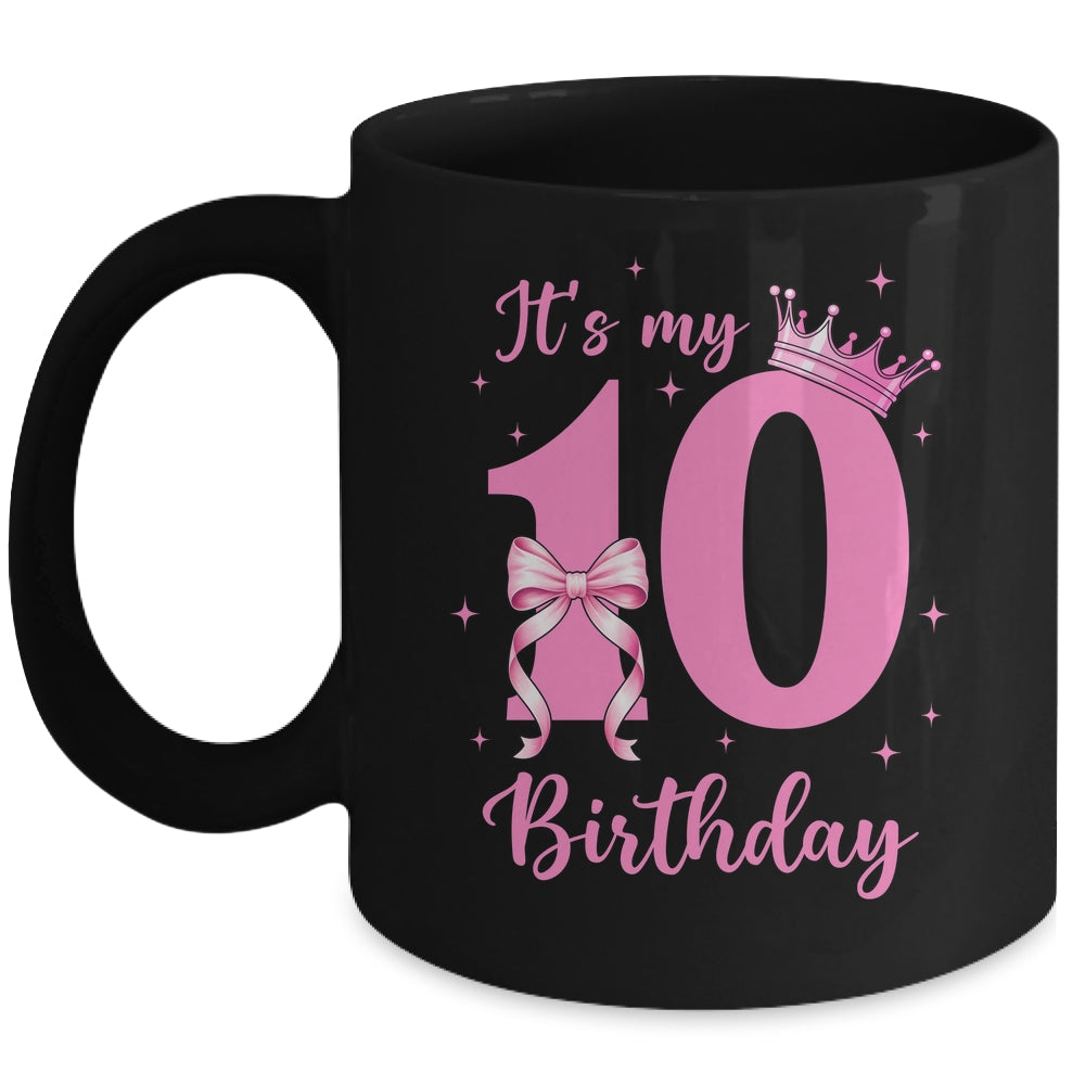 It's My 10th Birthday Girl Coquette Bow 10 Yr Old Aesthetic Mug | siriusteestore