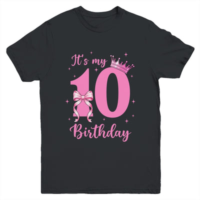 It's My 10th Birthday Girl Coquette Bow 10 Yr Old Aesthetic Youth Shirt | siriusteestore