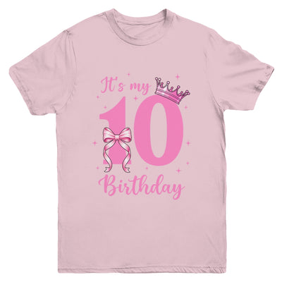 It's My 10th Birthday Girl Coquette Bow 10 Yr Old Aesthetic Youth Shirt | siriusteestore