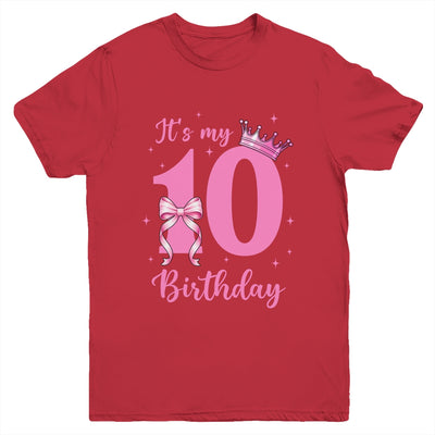 It's My 10th Birthday Girl Coquette Bow 10 Yr Old Aesthetic Youth Shirt | siriusteestore