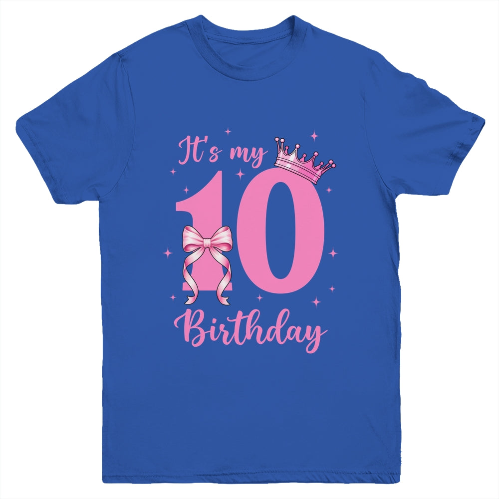It's My 10th Birthday Girl Coquette Bow 10 Yr Old Aesthetic Youth Shirt | siriusteestore