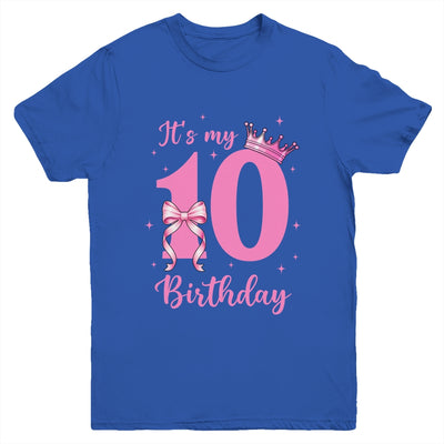 It's My 10th Birthday Girl Coquette Bow 10 Yr Old Aesthetic Youth Shirt | siriusteestore
