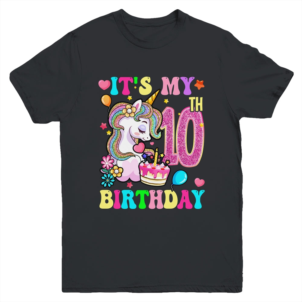 It's My 10th Birthday Unicorn Girls Funny 10 Year Old Youth Shirt | siriusteestore