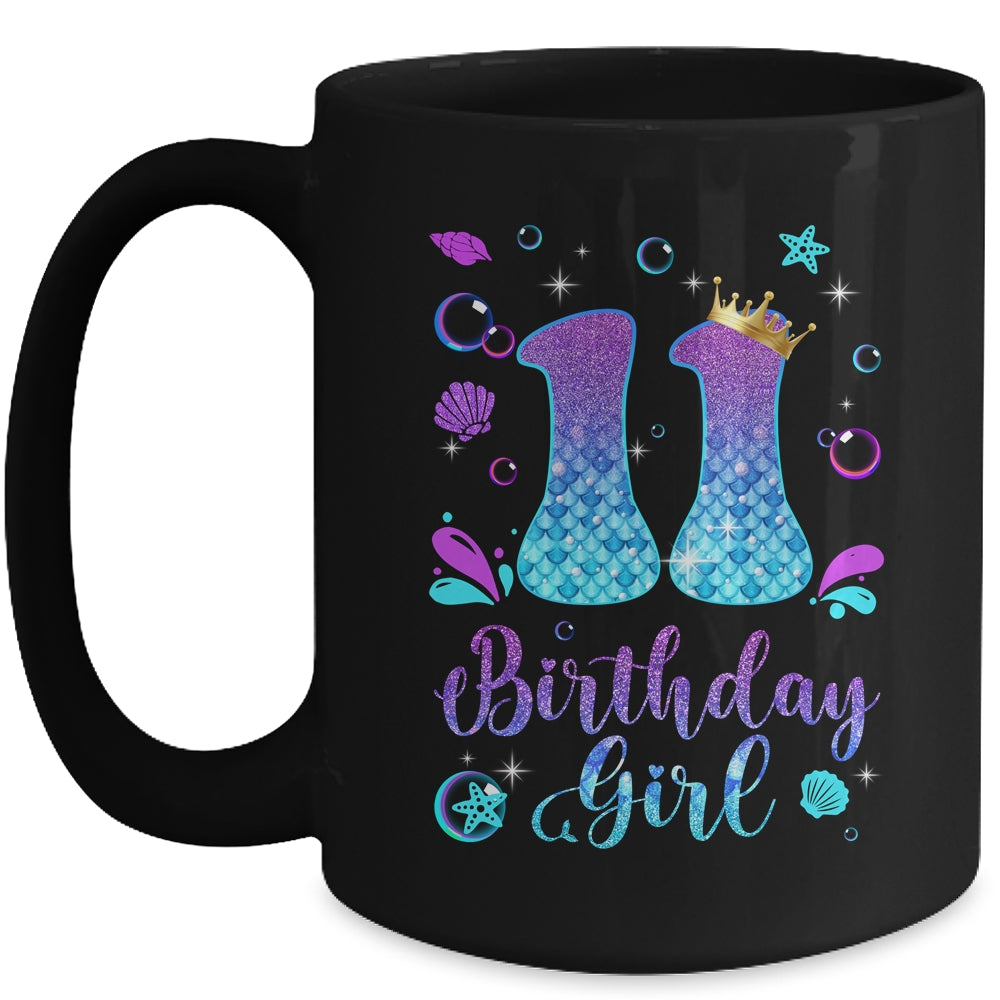 It's My 11th Bday Mermaid Funny Birthday Girls 11 Years Old Mug | siriusteestore
