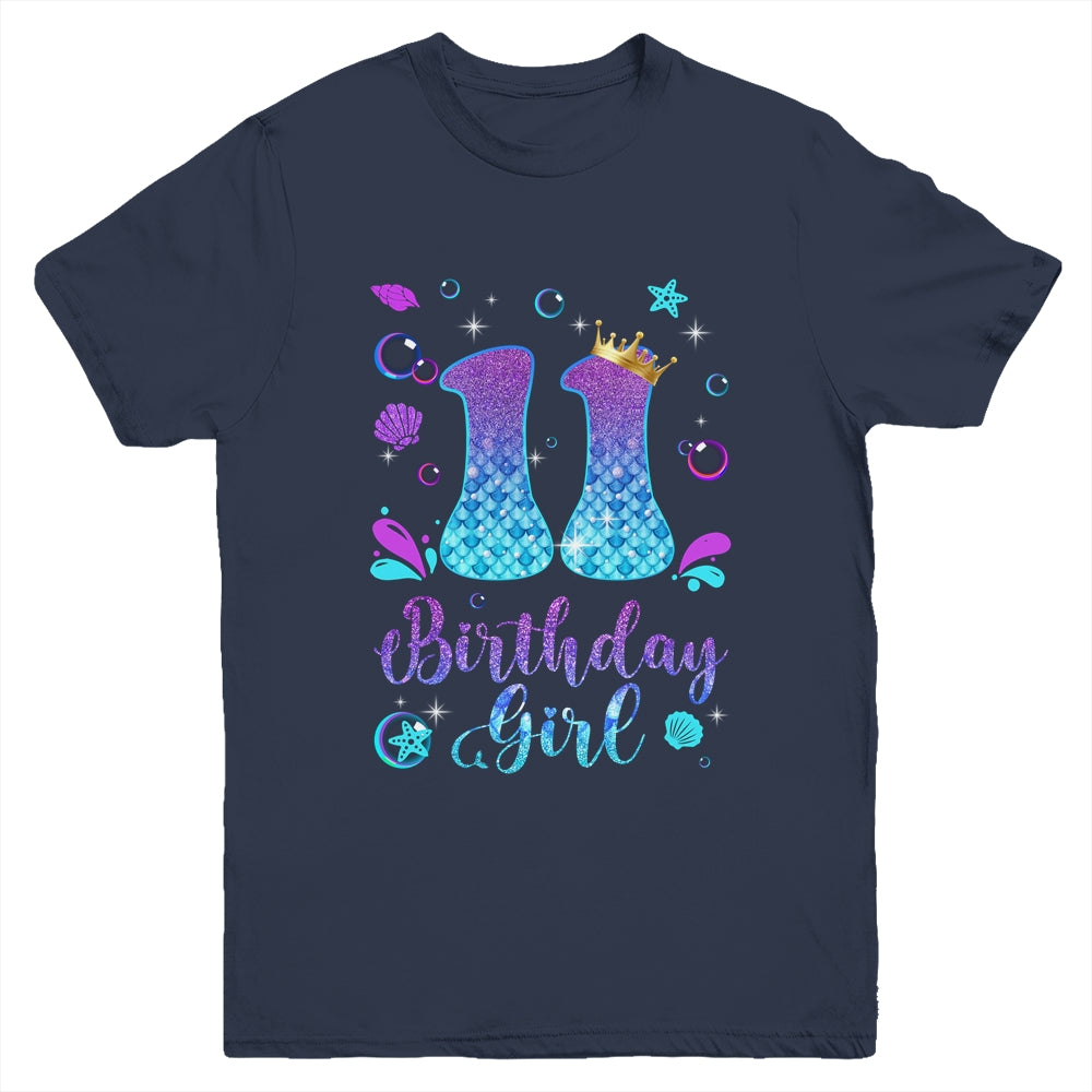 It's My 11th Bday Mermaid Funny Birthday Girls 11 Years Old Youth Shirt | siriusteestore