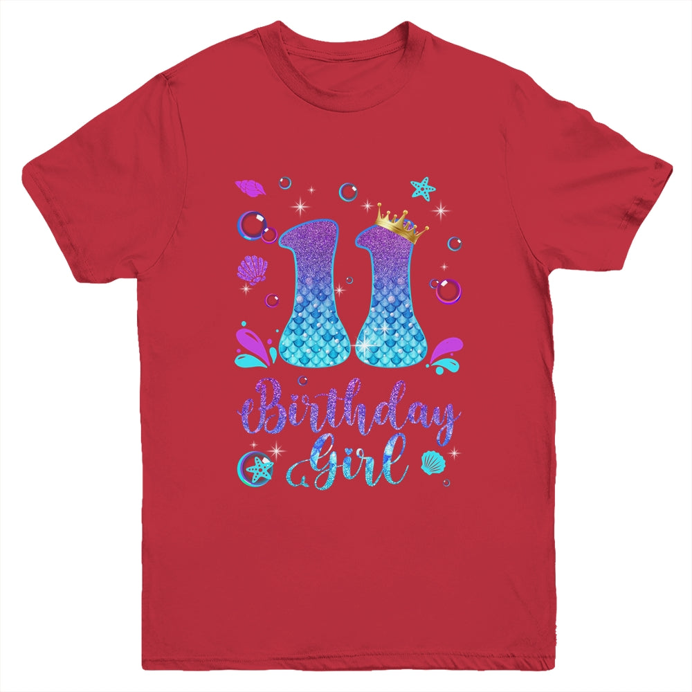 It's My 11th Bday Mermaid Funny Birthday Girls 11 Years Old Youth Shirt | siriusteestore
