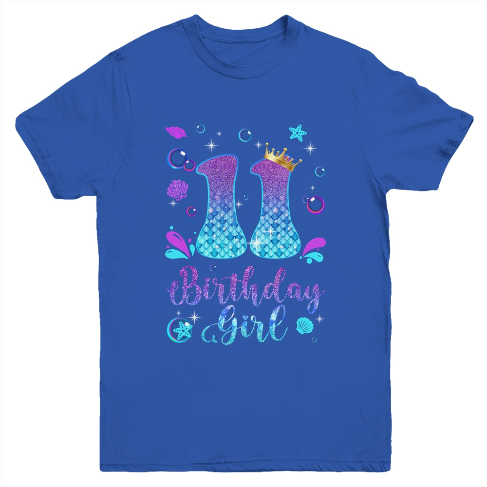 It's My 11th Bday Mermaid Funny Birthday Girls 11 Years Old Youth Shirt | siriusteestore