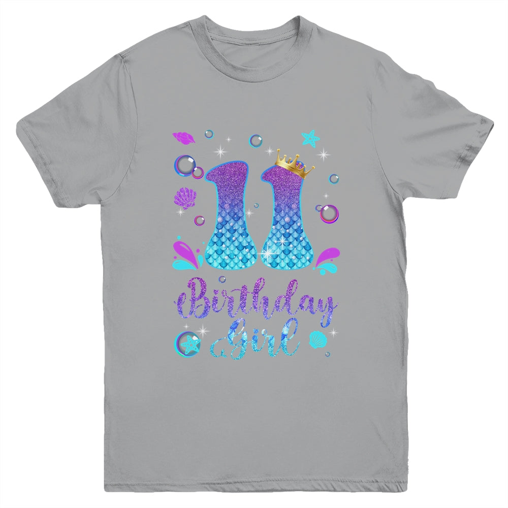 It's My 11th Bday Mermaid Funny Birthday Girls 11 Years Old Youth Shirt | siriusteestore