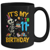 It's My 11th Birthday Party Halloween Skeleton Birthday Kids Mug | siriusteestore