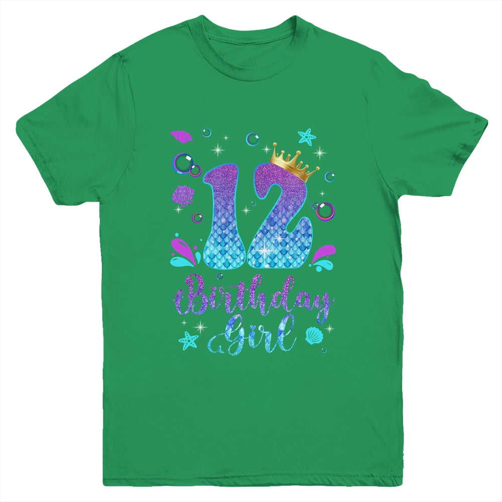 It's My 12th Bday Mermaid Funny Birthday Girls 12 Years Old Youth Shirt | siriusteestore