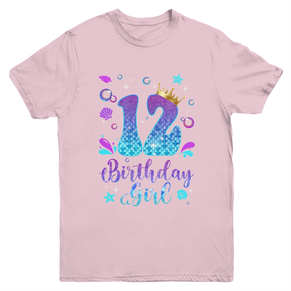 It's My 12th Bday Mermaid Funny Birthday Girls 12 Years Old Youth Shirt | siriusteestore