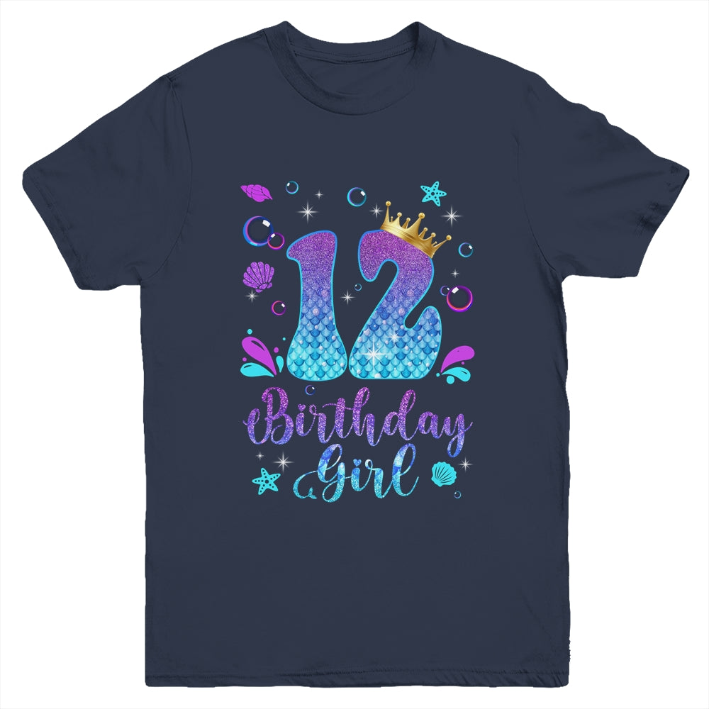 It's My 12th Bday Mermaid Funny Birthday Girls 12 Years Old Youth Shirt | siriusteestore