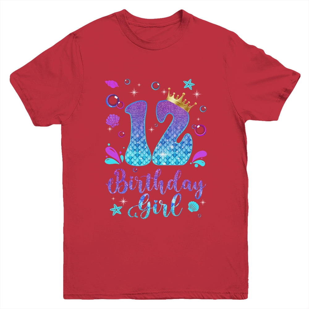 It's My 12th Bday Mermaid Funny Birthday Girls 12 Years Old Youth Shirt | siriusteestore
