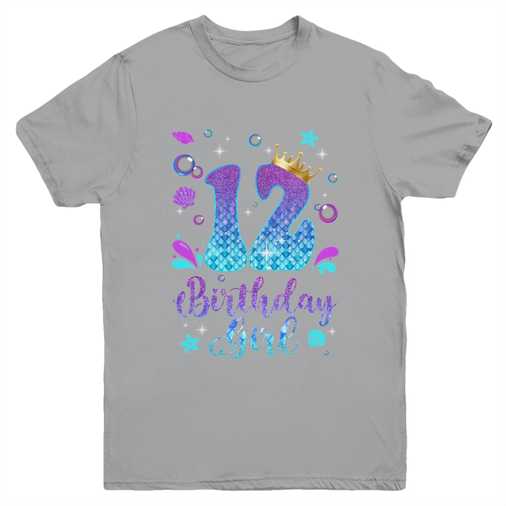 It's My 12th Bday Mermaid Funny Birthday Girls 12 Years Old Youth Shirt | siriusteestore