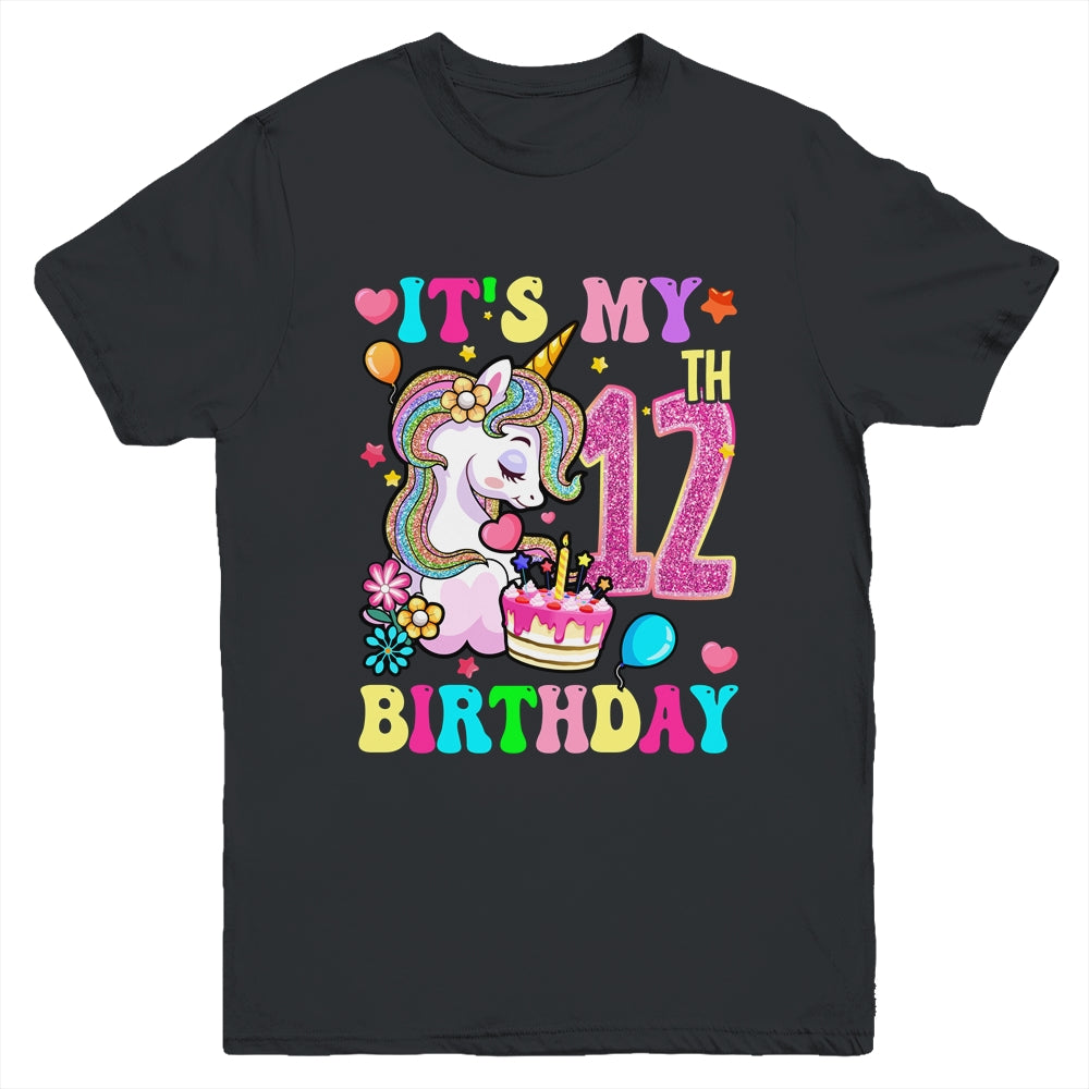 It's My 12th Birthday Unicorn Girls Funny 12 Year Old Youth Shirt | siriusteestore