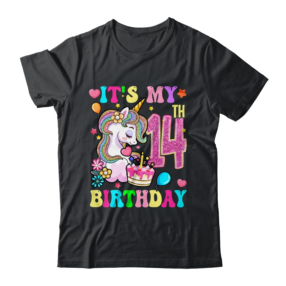 It's My 14th Birthday Unicorn Girls Funny 14 Year Old Shirt & Hoodie | siriusteestore