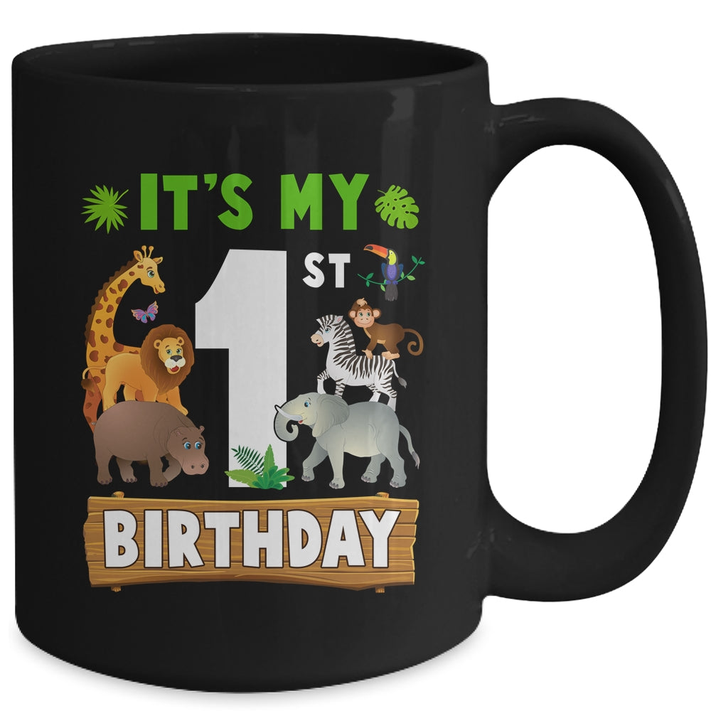 It's My 1st Birthday Zoo Jungle Safari 1 Years Old Birthday Mug | siriusteestore
