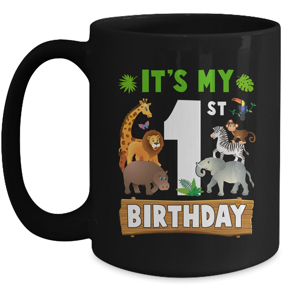 It's My 1st Birthday Zoo Jungle Safari 1 Years Old Birthday Mug | siriusteestore