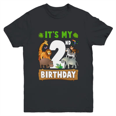It's My 2nd Birthday Zoo Jungle Safari 2 Years Old Birthday Youth Shirt | siriusteestore